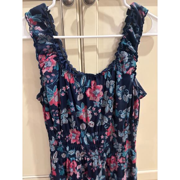 LAPIS Blue Floral Tiered Maxi Dress Size M 6-10 - Picture 6 of 7